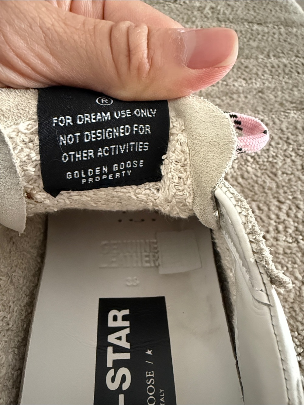 Golden Goose- White Leather Sneakers with Pink Laces - Picture 7 of 10
